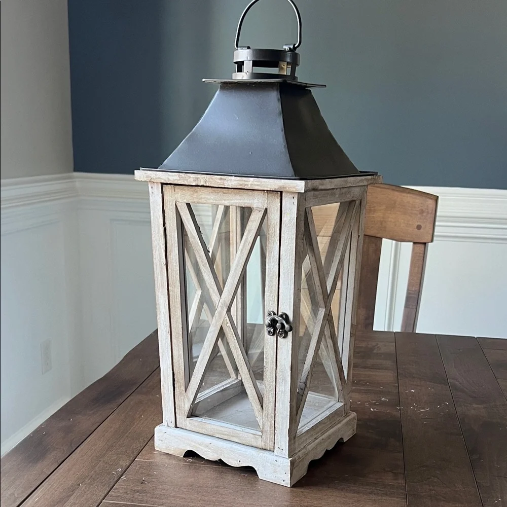 Rustic Black and Brown Lantern - Picture 1 of 1